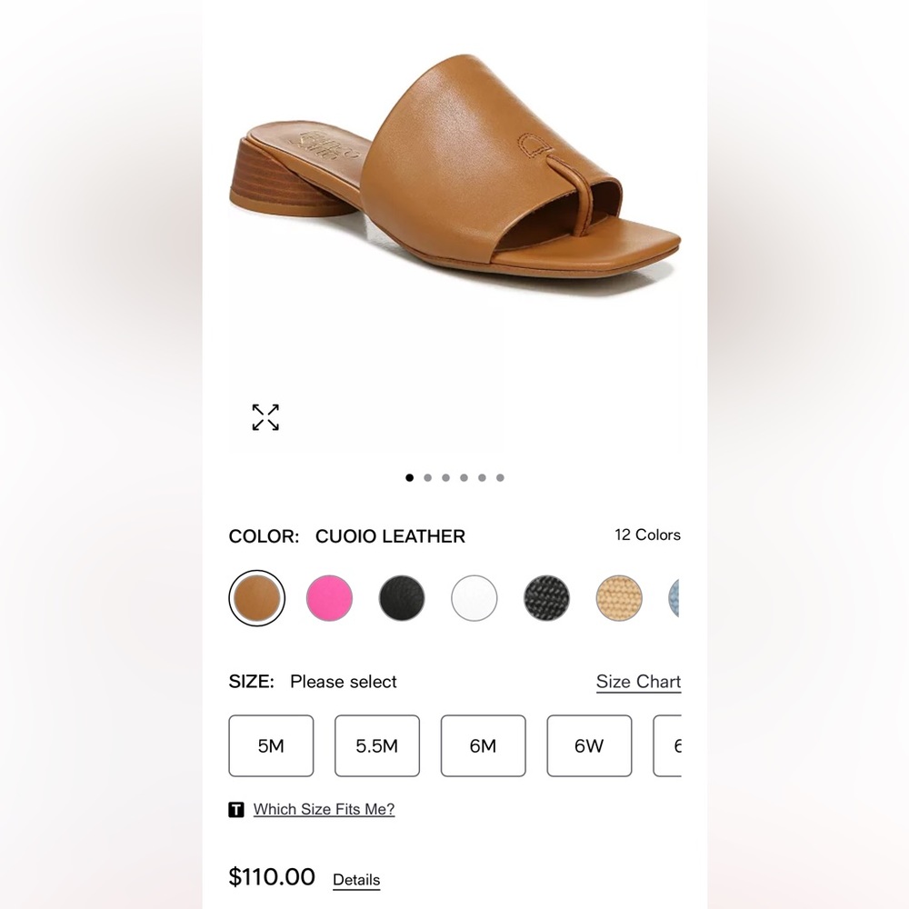 NWT Franco sarto size 7 leather slides